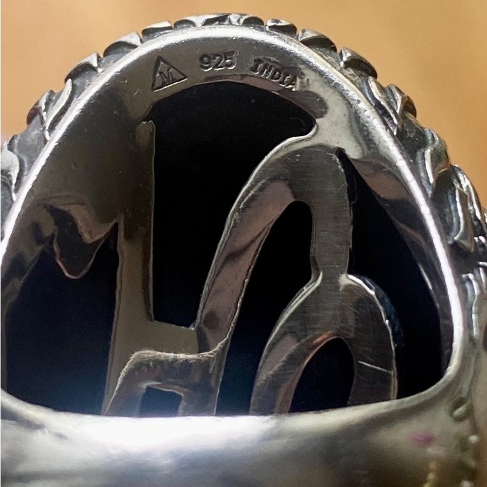 925 Silver Abalone Shell Statement Oval Ring - image 4